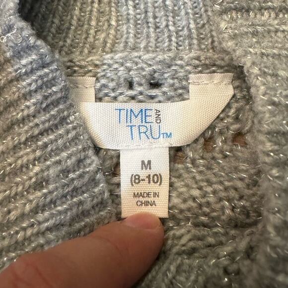 Time and Tru Women's Gray Long Sleeve Pull Over Sweater Size Medium - Picture 2 of 4